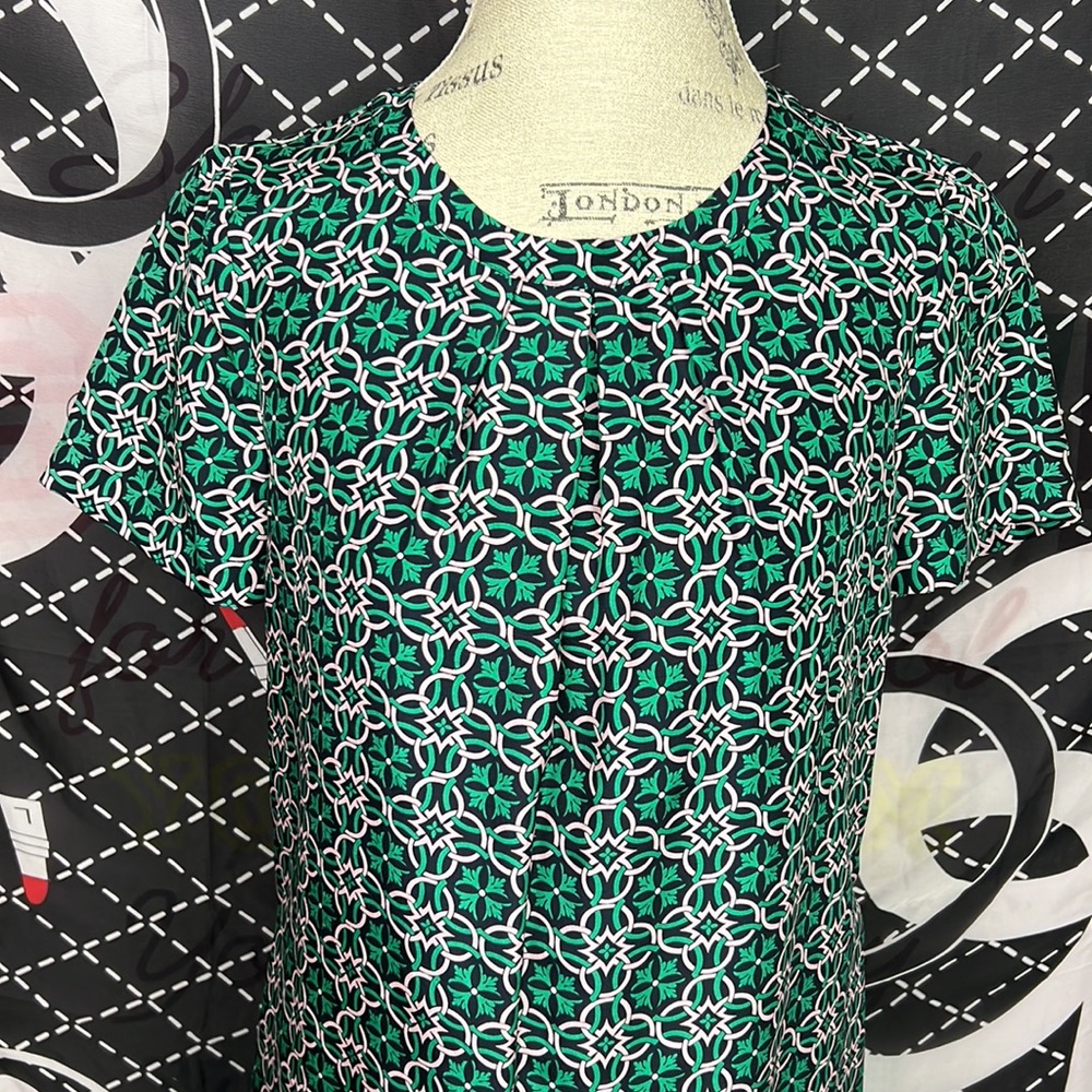 J. Crew Silk Geometric Print Open Back Shift Mini Dress Sz.6 business casual - Picture 4 of 16